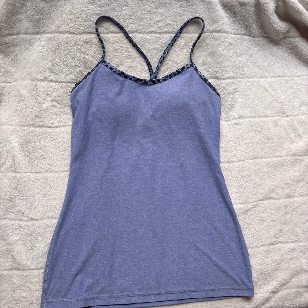 Lululemon Power Y Tank Luon Heathered Lullaby Purple Size 8 Racerback Top